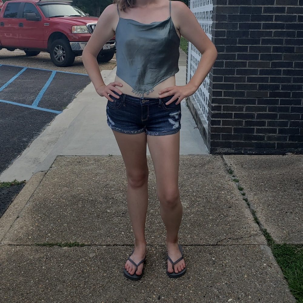 Victoria's Secret satin crop tie crop top.